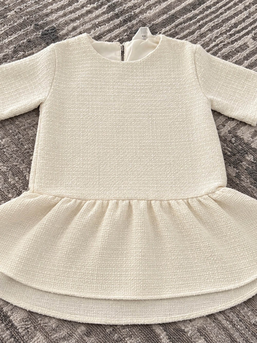 H&M Cream Textured Kids Dress